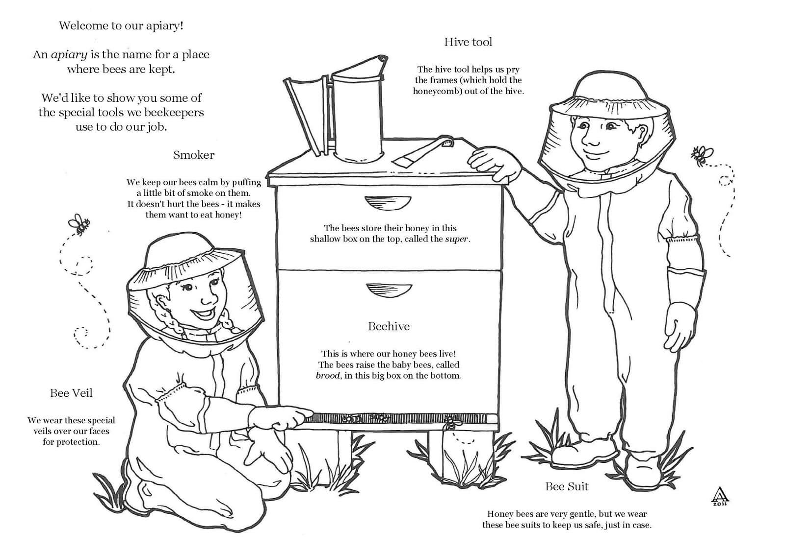 Bee Keepers Coloring Page