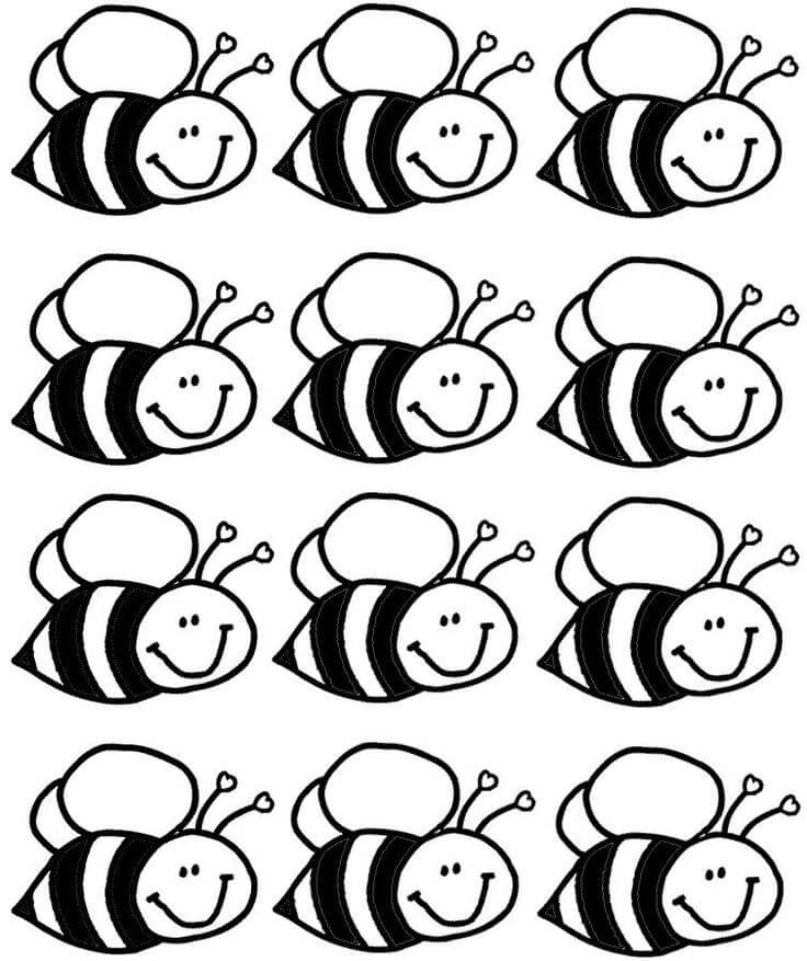 Bee Page for Coloring