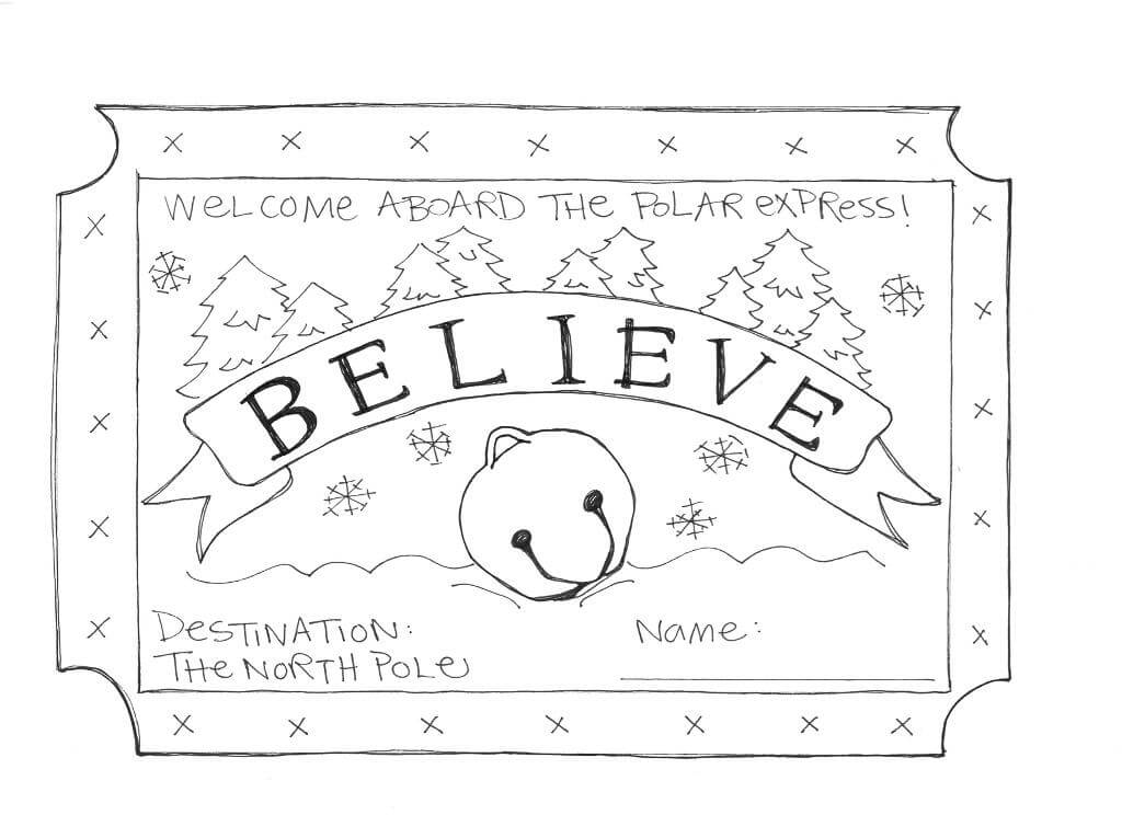 Free Printable Polar Express Coloring Page Full Train