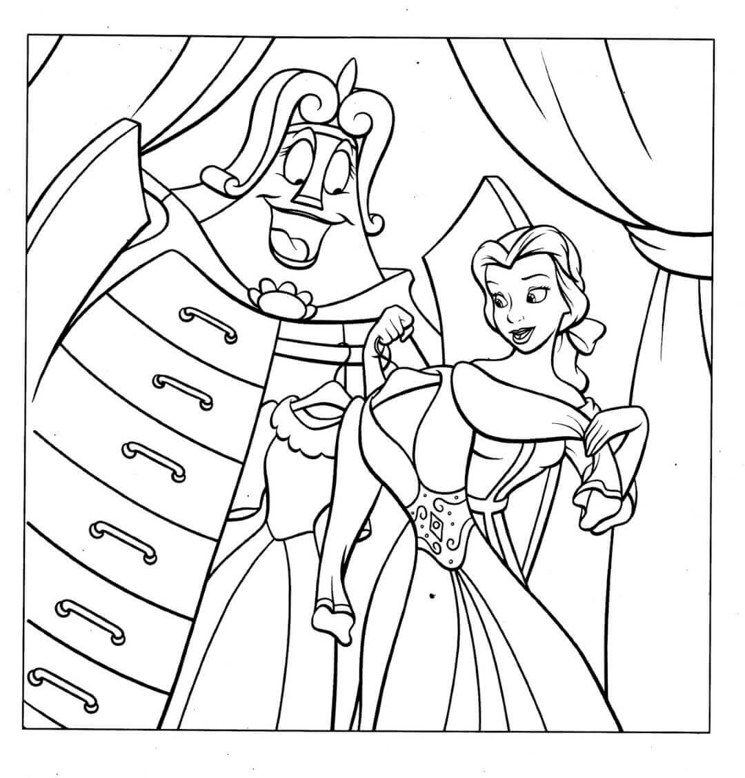 Belle and Madame Coloring Page