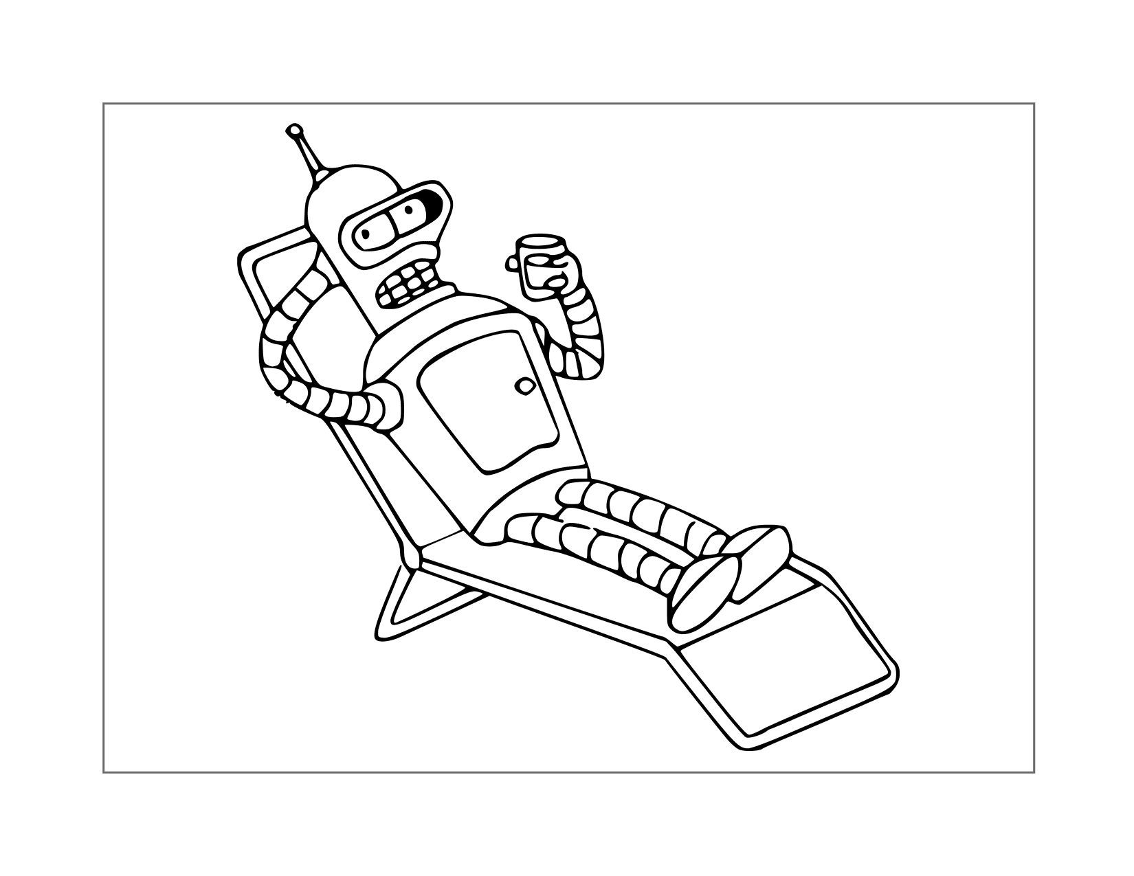 Bender In Lounge Chair Coloring Page