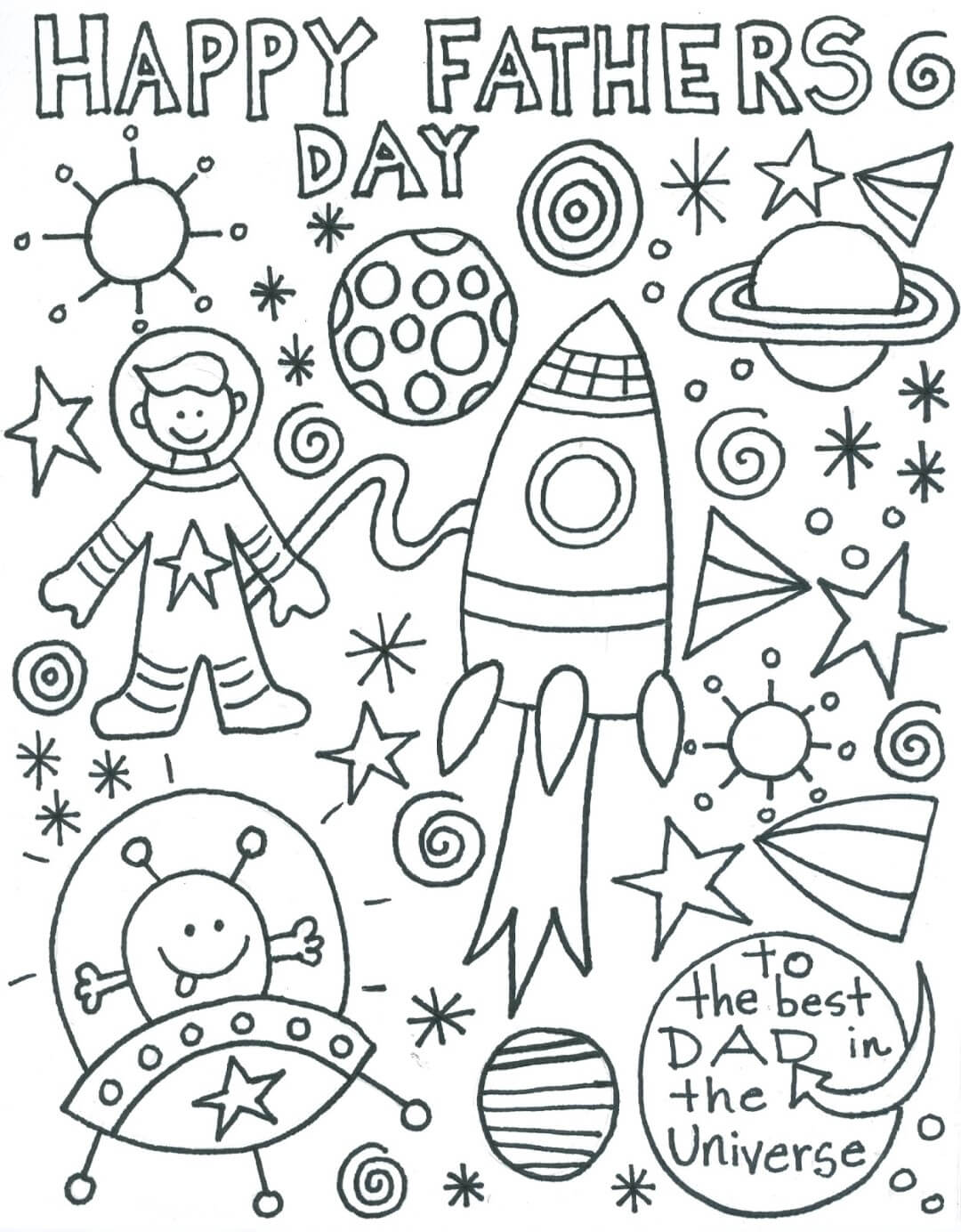 Best Dad In The Universe Coloring Page