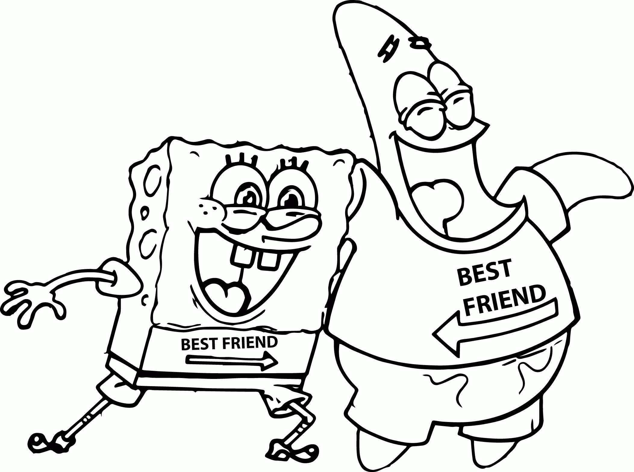 Best Friends Spongebob and Patrick Coloring