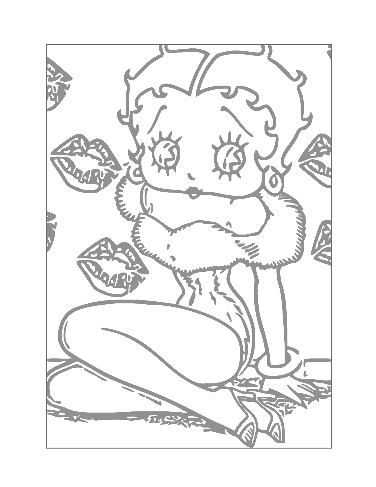 Betty Boop Traceable Coloring Page