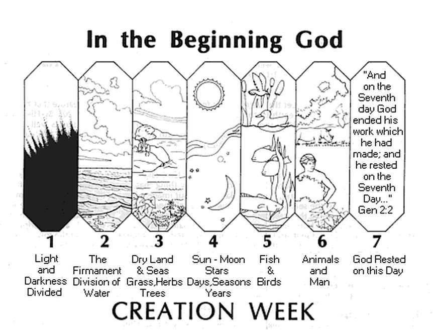 Bible Coloring Pages Creation Week