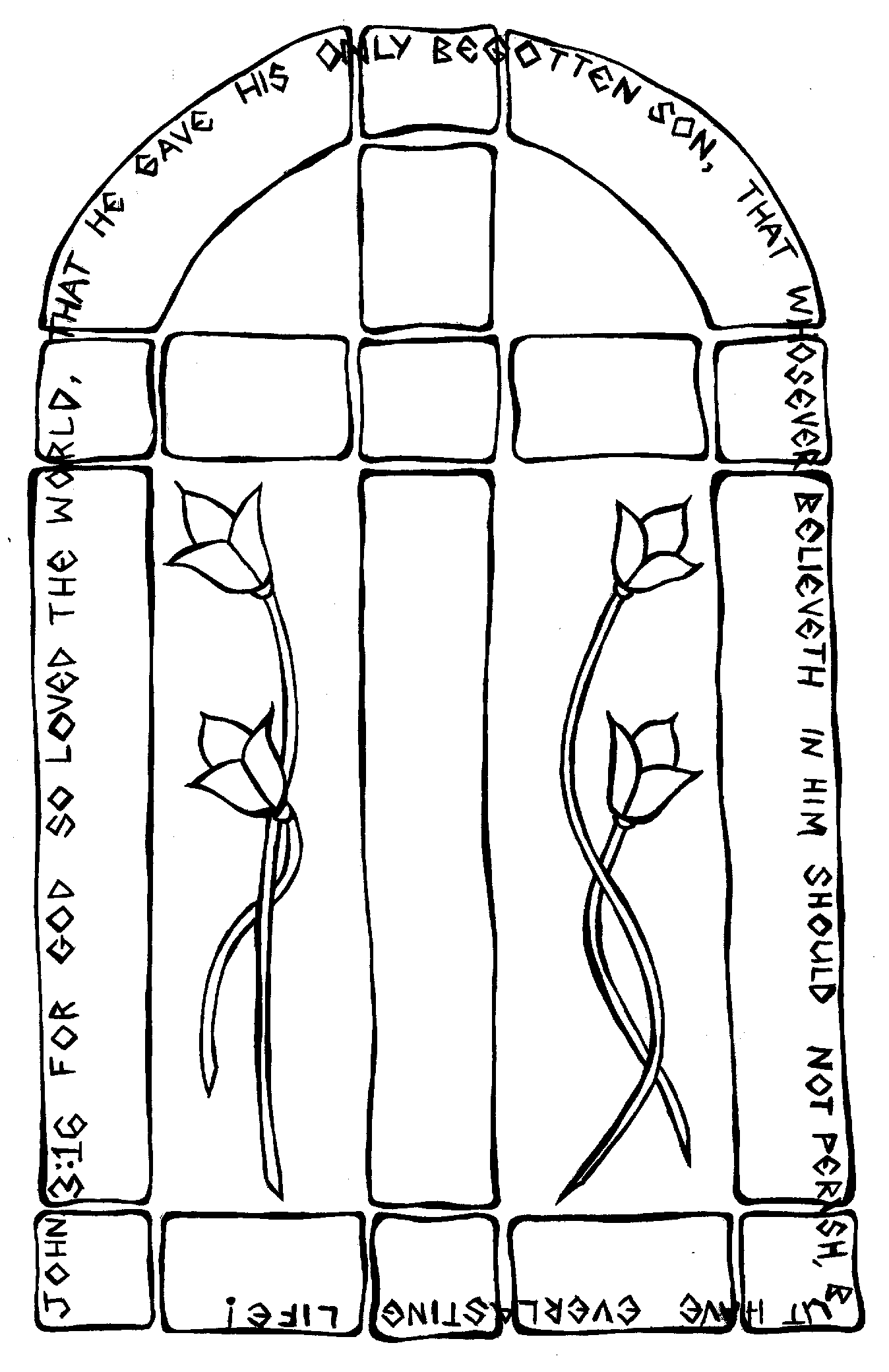 Bible Cross Coloring Page
