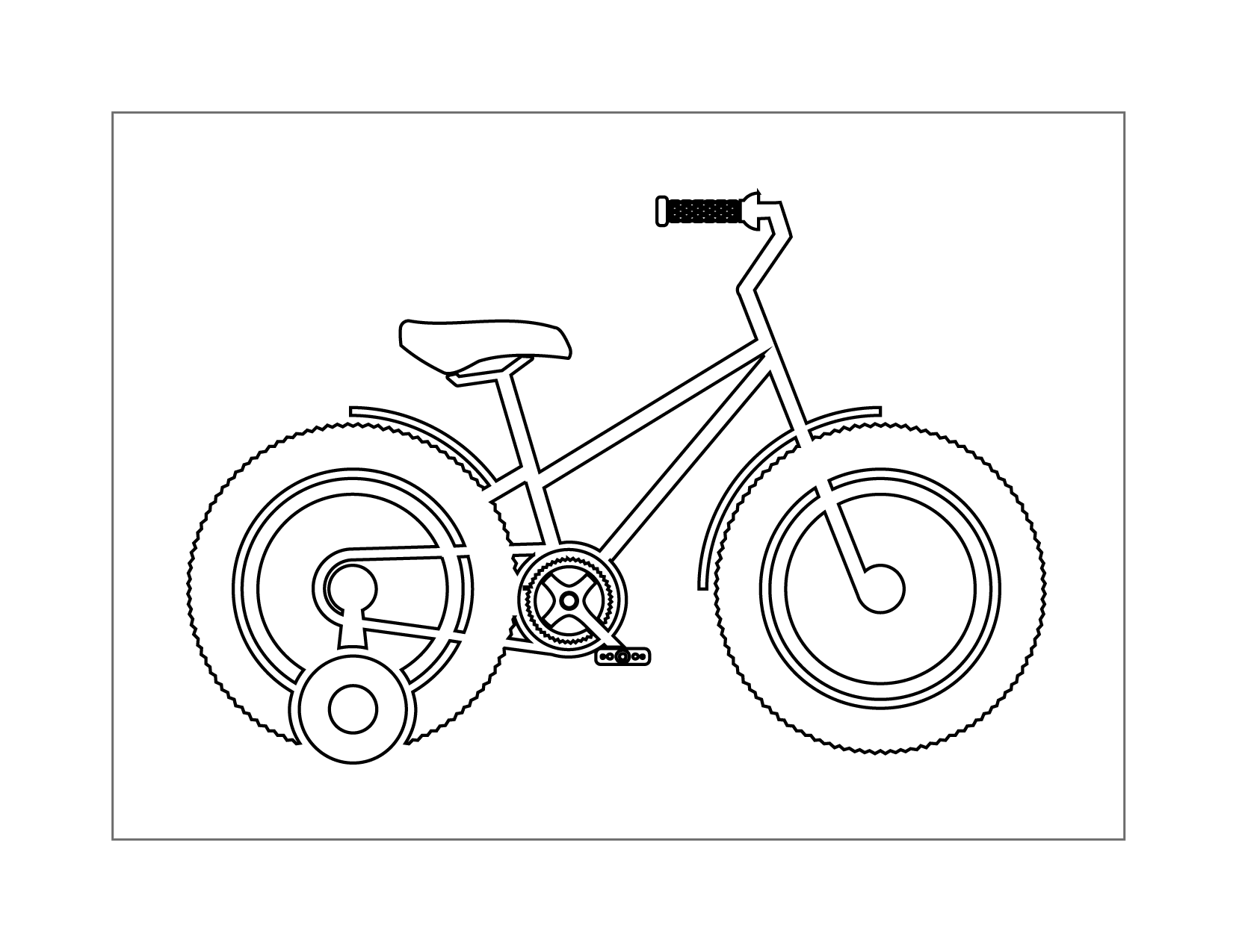 Bicycle With Training Wheels Coloring Page