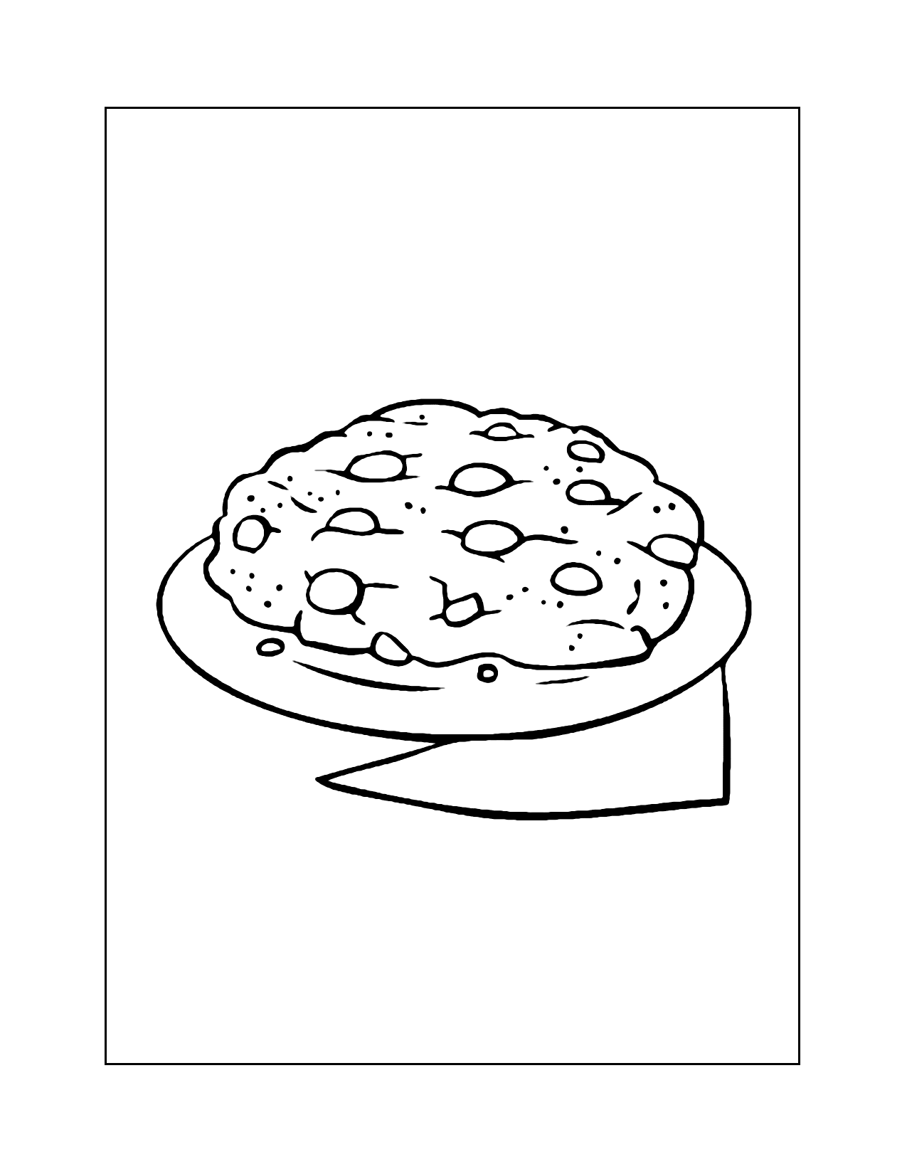 Big Chocolate Chip Cookie Coloring Page