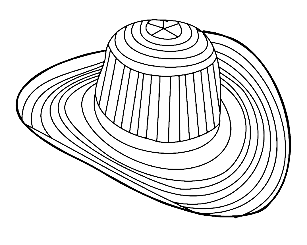Big Floppy Sun Hat Coloring Page