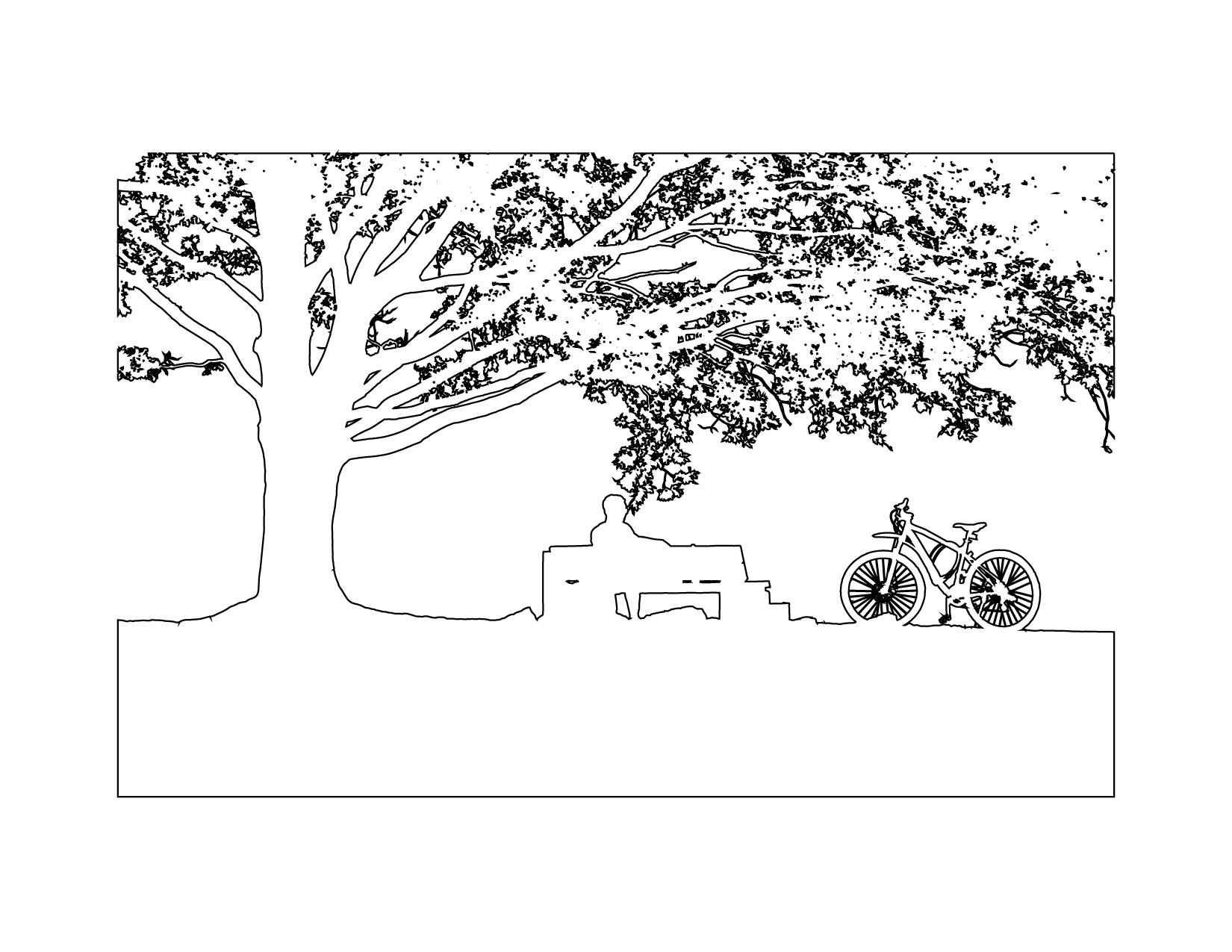 Bike Ride Rest Stop Coloring Page