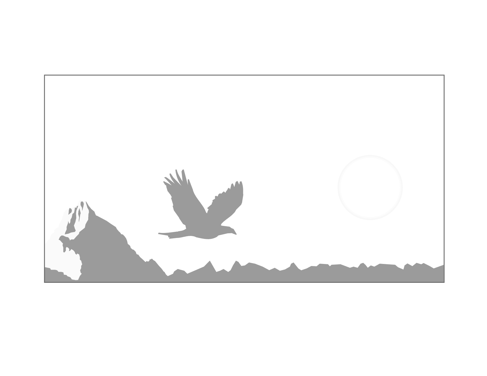 Bird Flying Over Mountains Coloring Page
