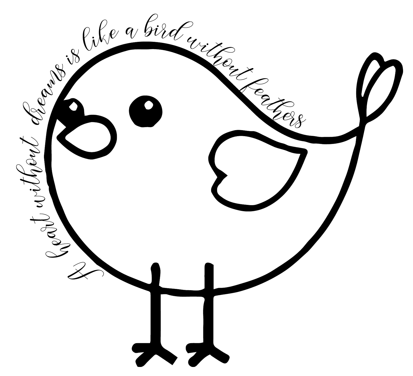 Bird Sayings Coloring Page