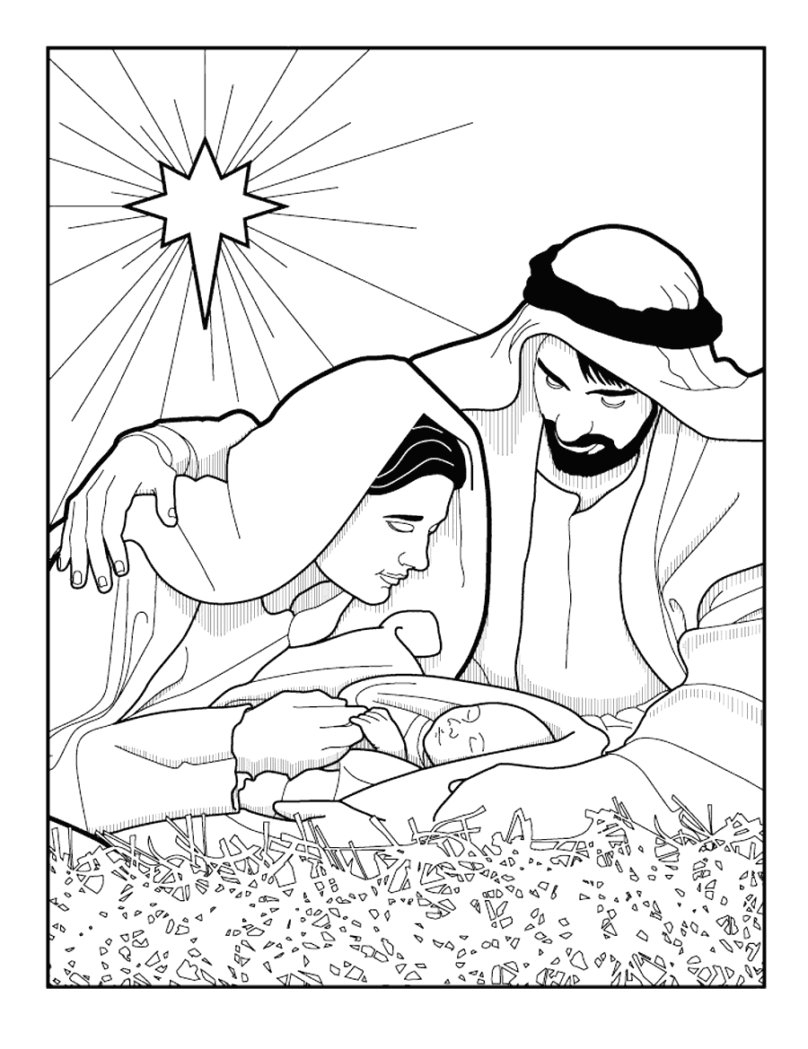 Birth Of Jesus Christ Coloring Pages