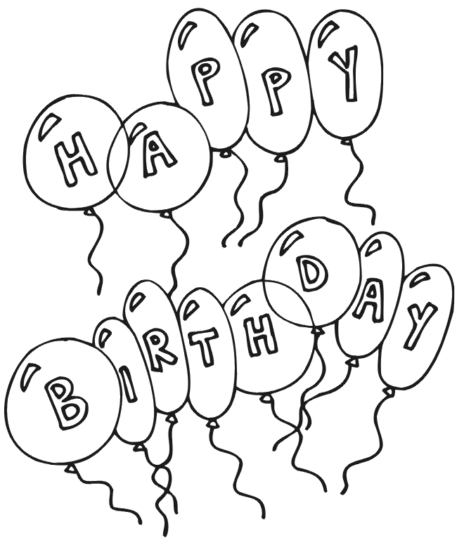 Birthday Balloon Coloring Page