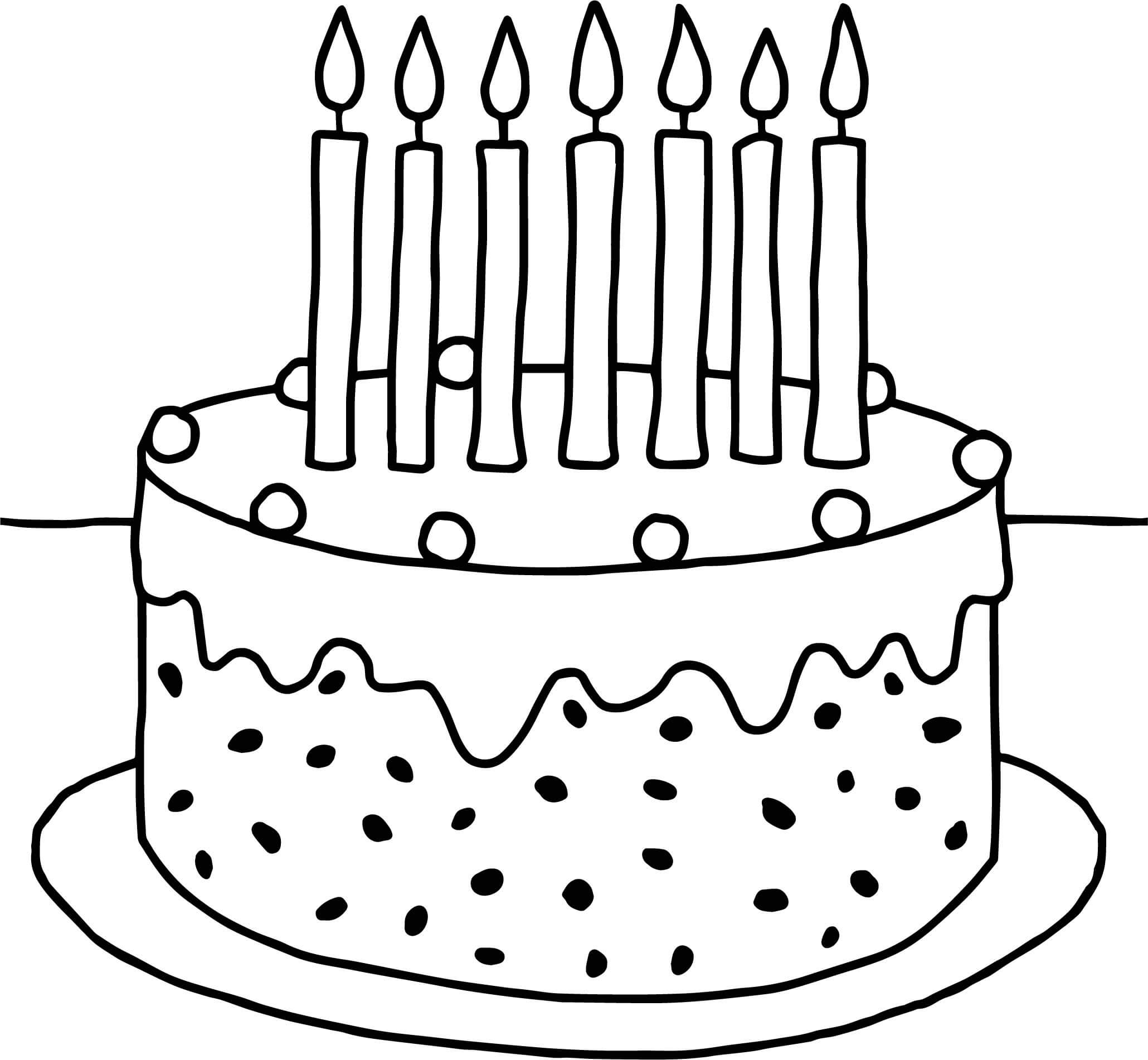 Birthday Cake Kindergarten Coloring Pages