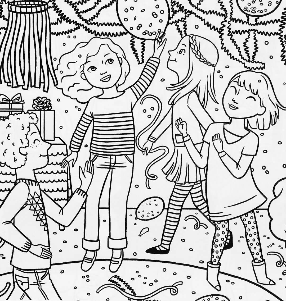 Birthday Girl Coloring Page