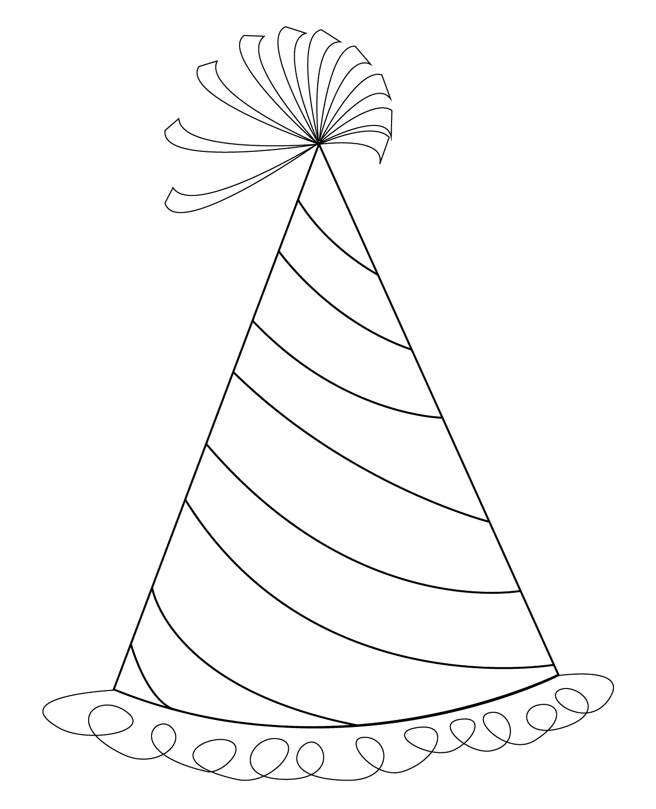 Birthday Party Hat Coloring Page