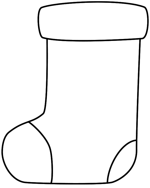 Blank Christmas Stocking Coloring Template