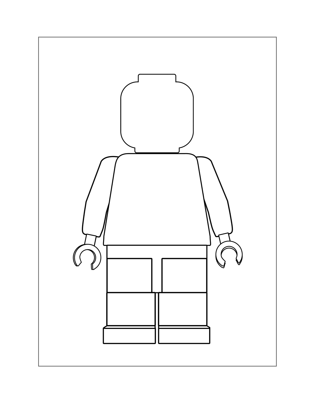 Blank Lego Man Coloring Page