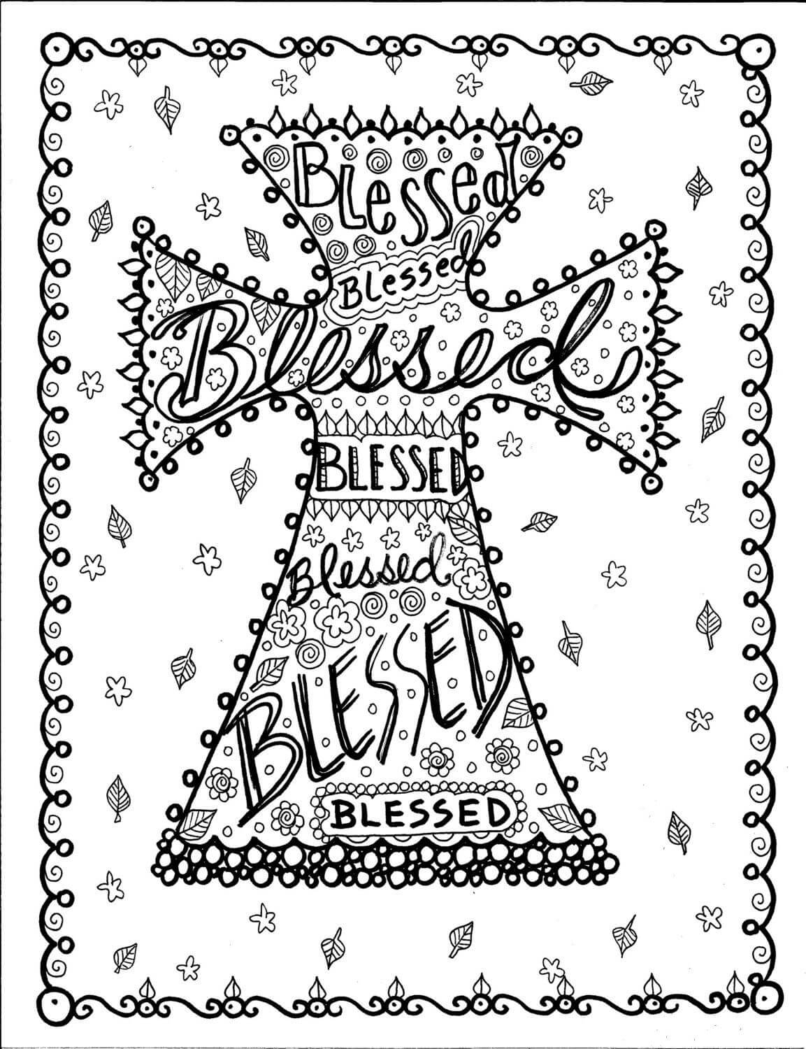 Blessed Cross Coloring Page