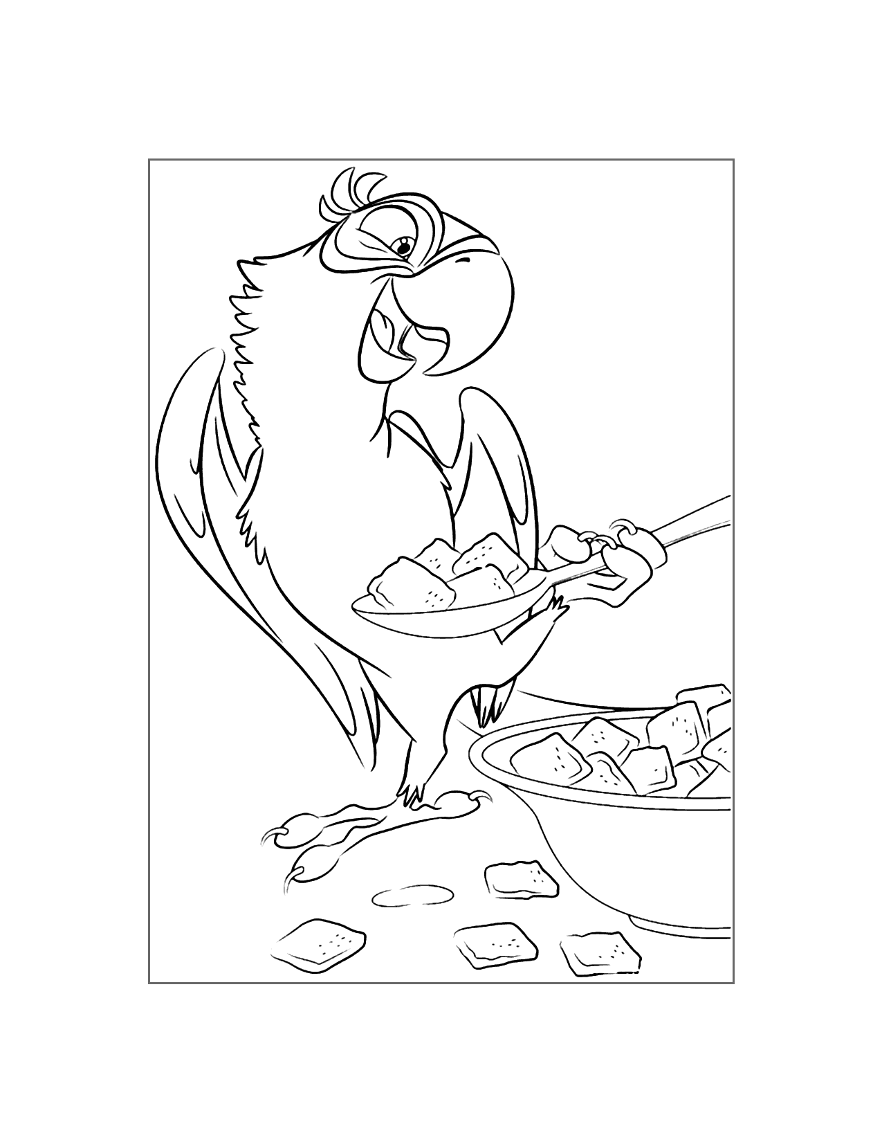 Blu Eats With A Spoon Rio Coloring Page