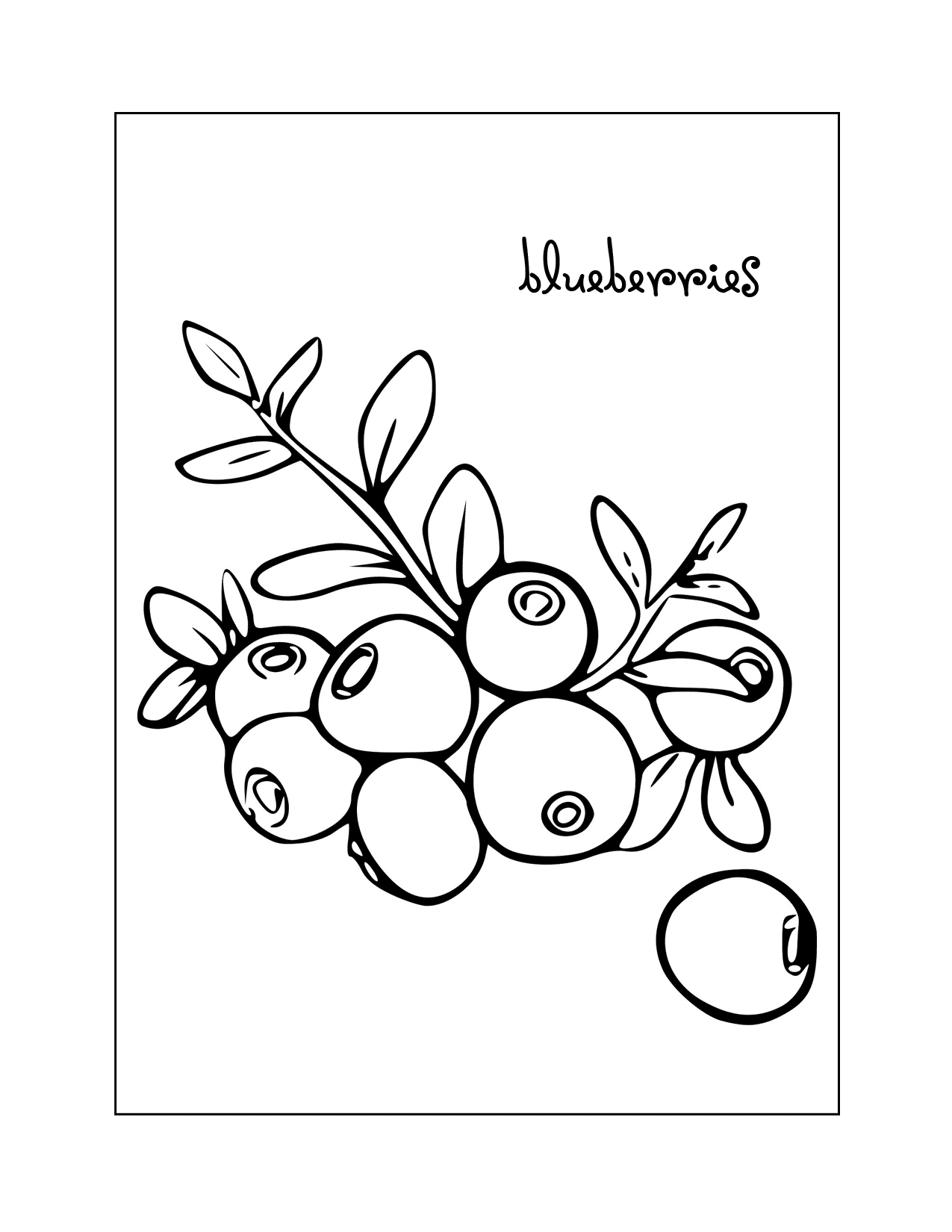 Blueberries Art Coloring Page