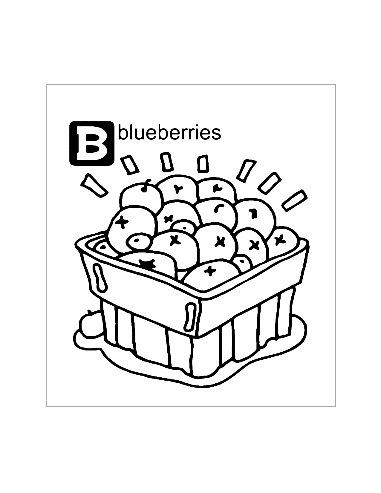 Blueberry Fruit Coloring Page