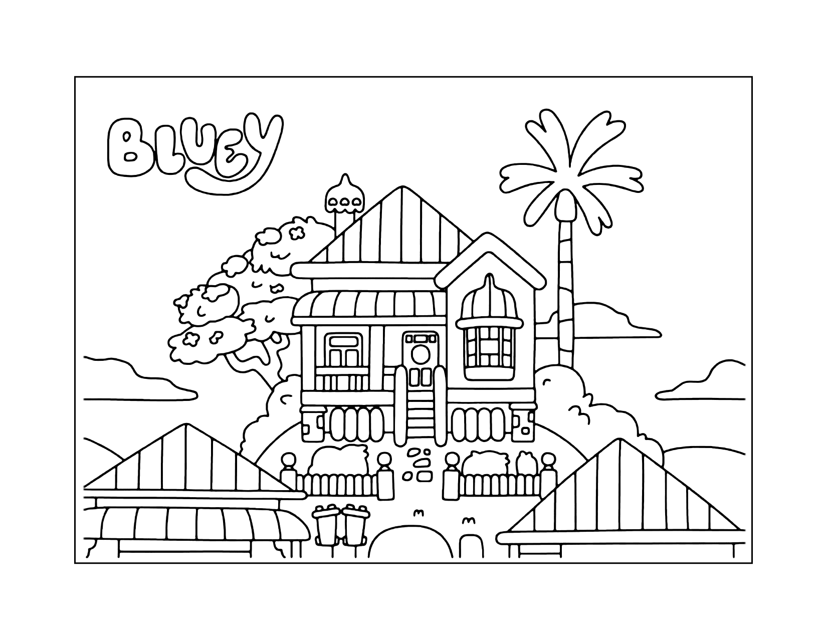 Blueys House Coloring Page