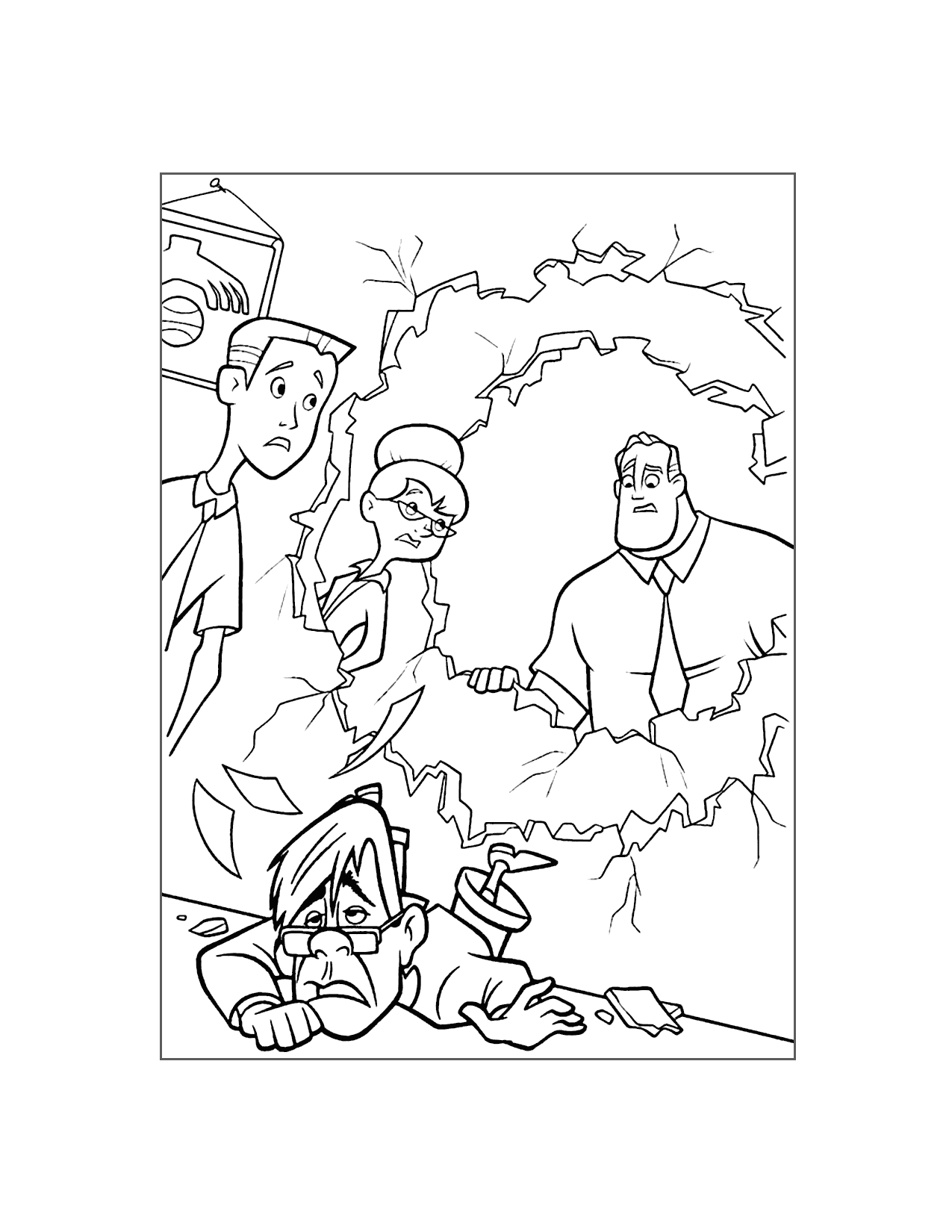 Bob Parr Has A Disagreement With His Boss Incredibles Coloring Pages