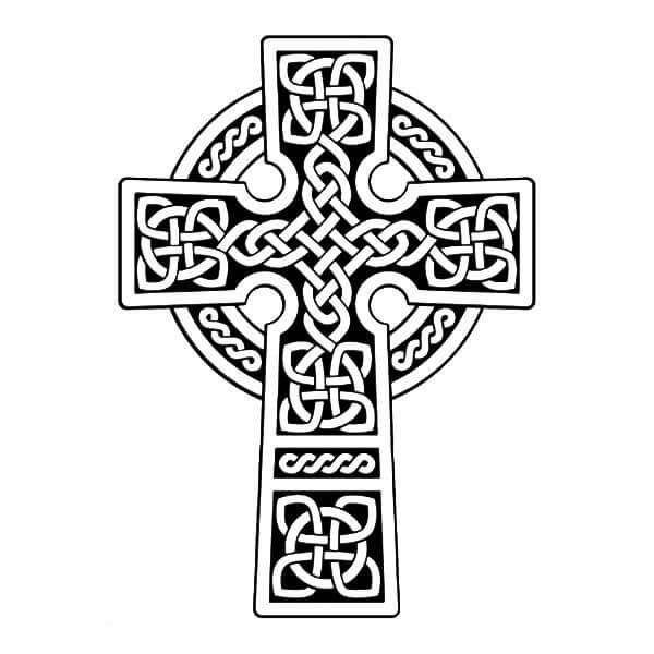 Bold Celtic Cross Coloring Page