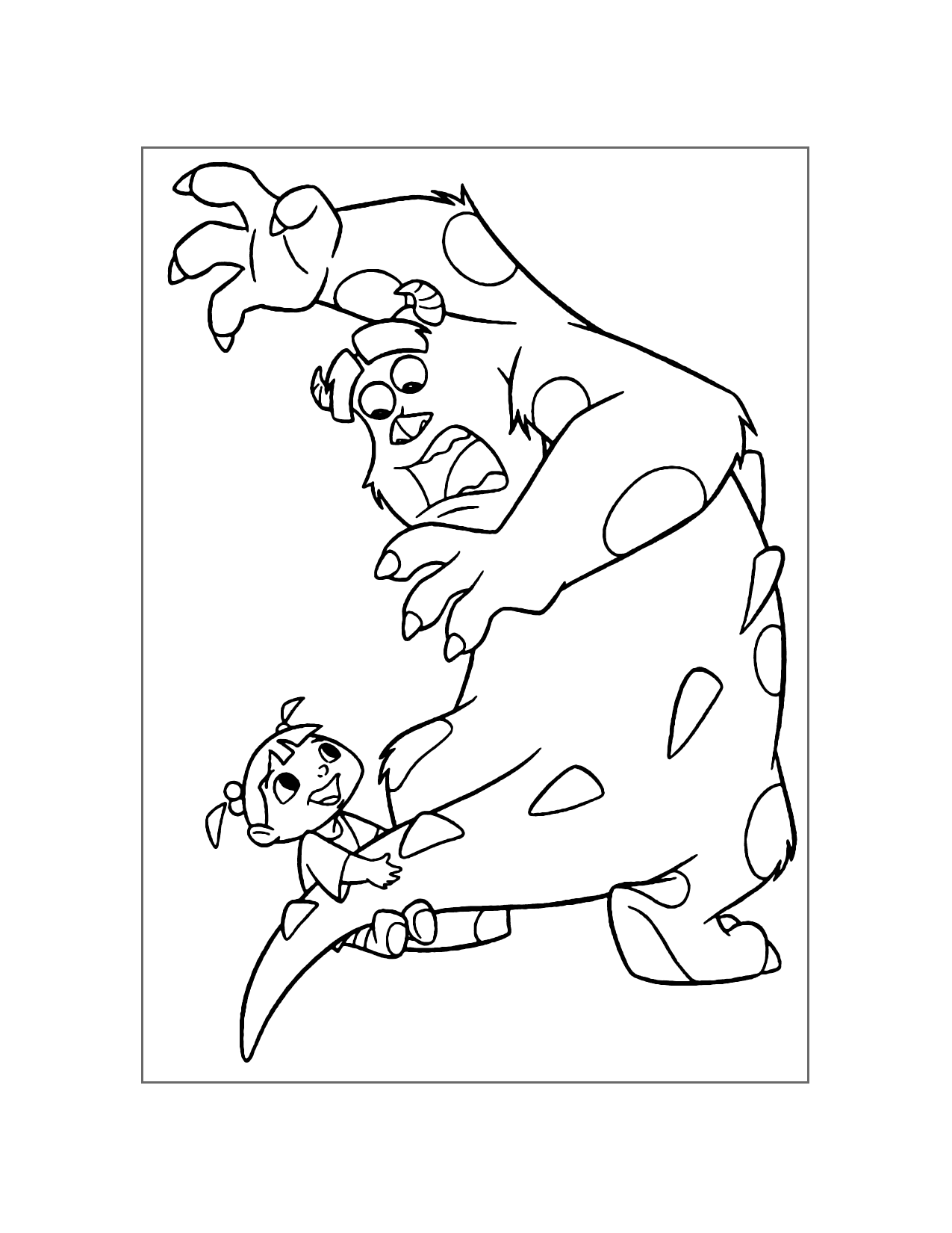 Boo Is On Sulleys Tail Coloring Page