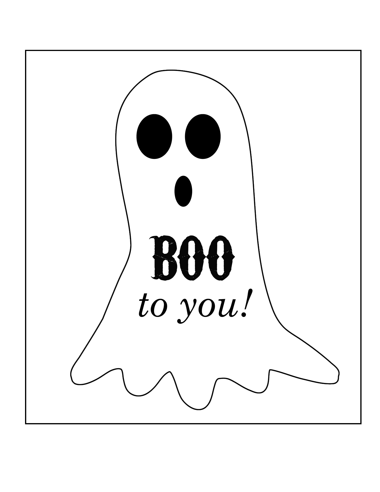 Boo To You Ghost Coloring Page