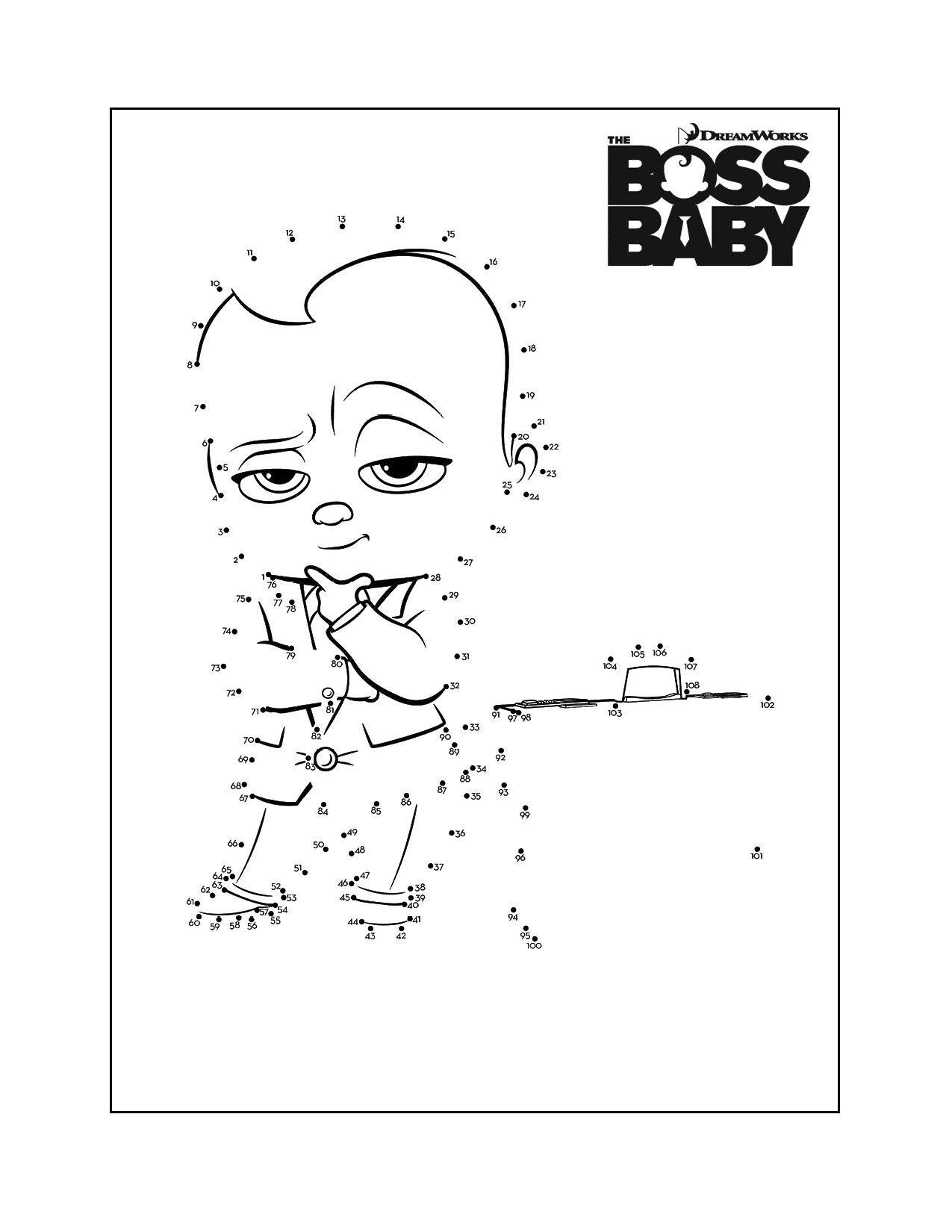 Boss Baby Connect The Dots Printable