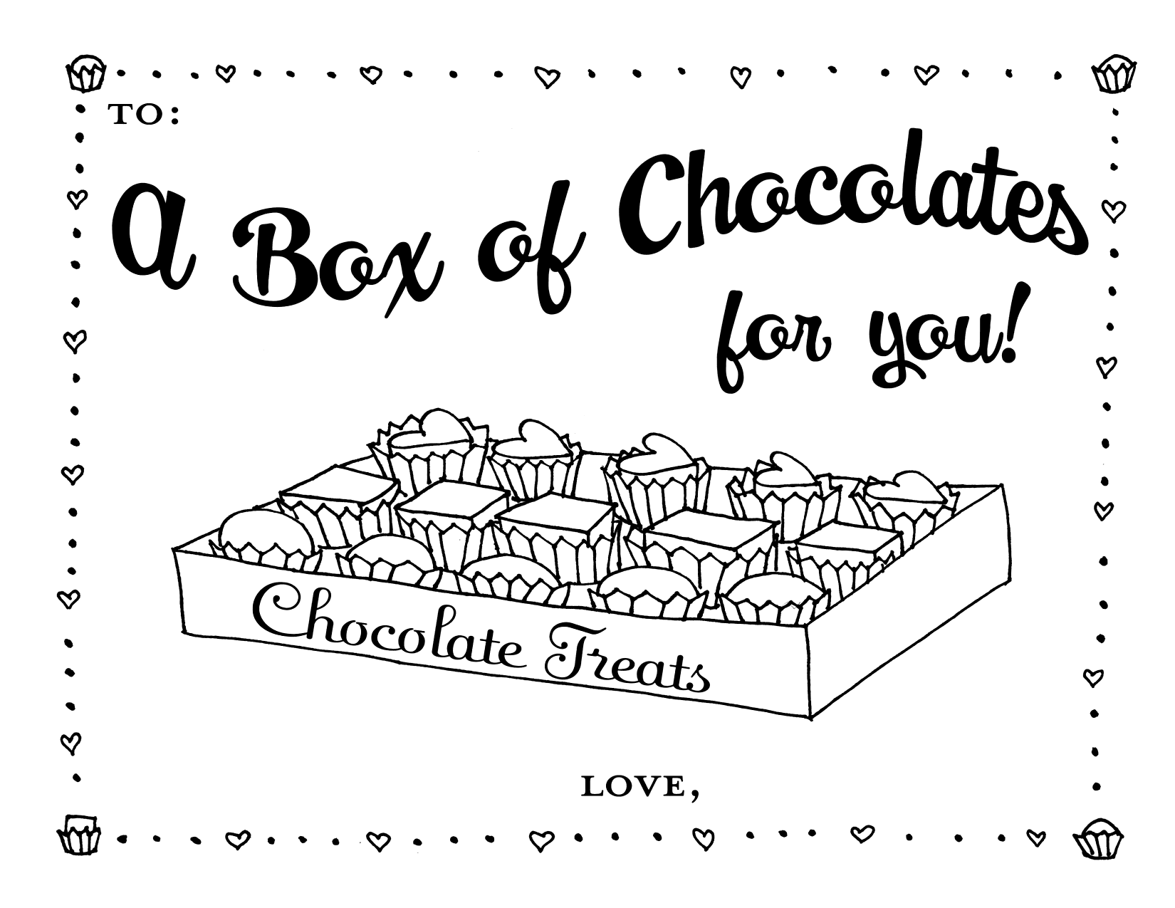 Box Of Chocolate Gift Coloring Page