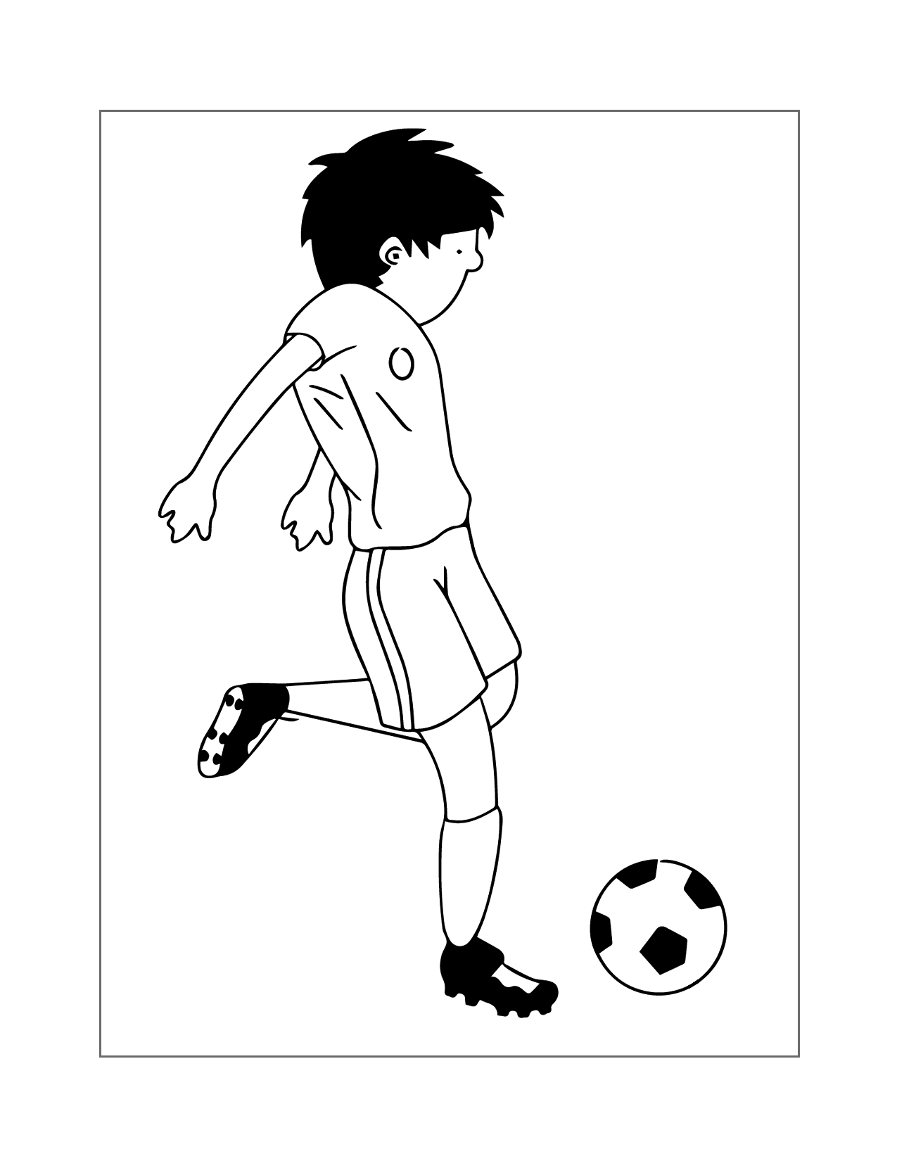 Boy Kicking Soccer Ball