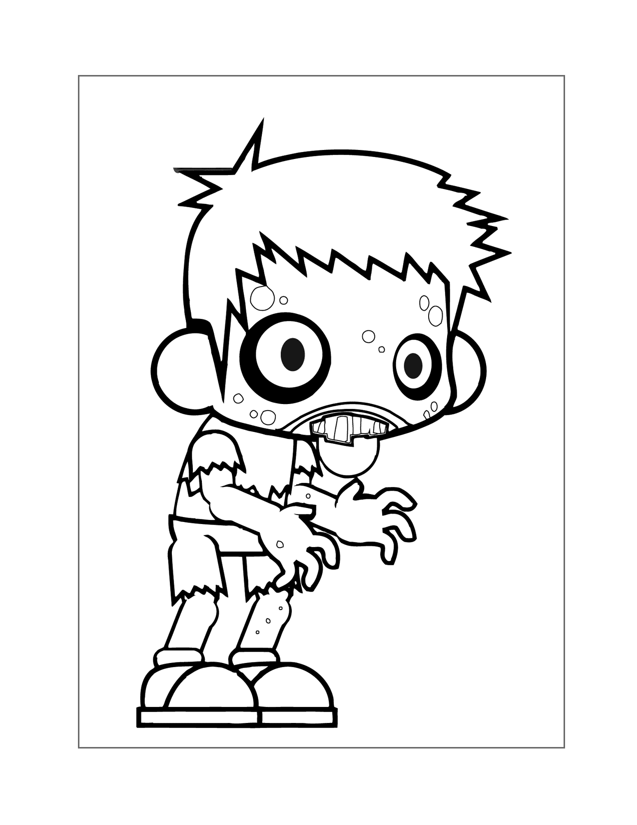 Boy Zombie Coloring Page