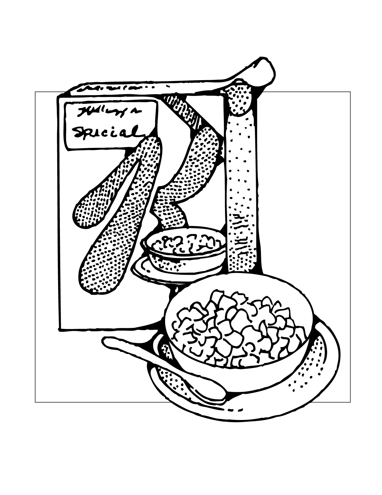 Breakfast Cereal Coloring Page
