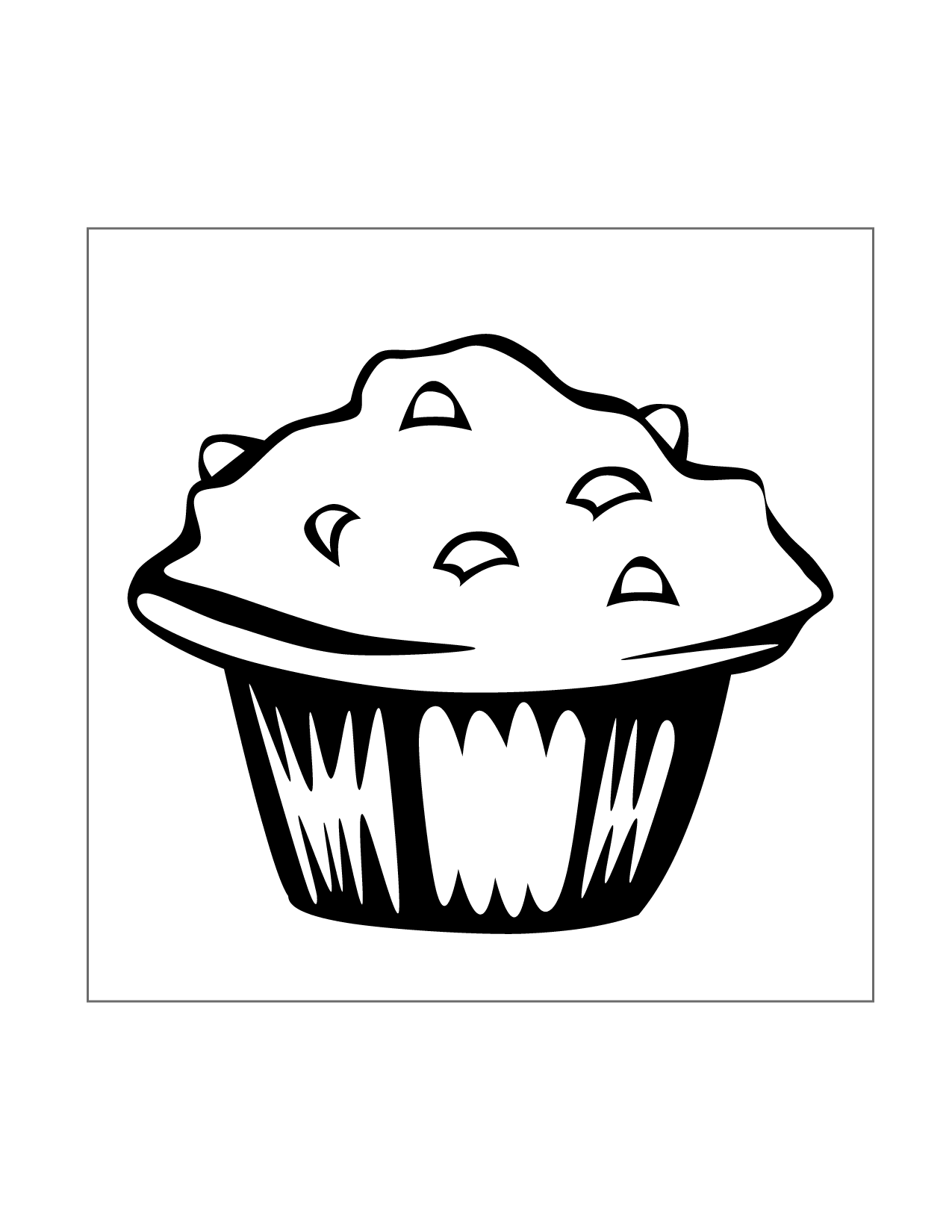 Breakfast Muffin Coloring Page