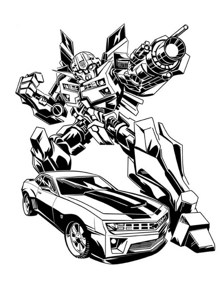 Bumblebee And Car Transformers Coloring Pages