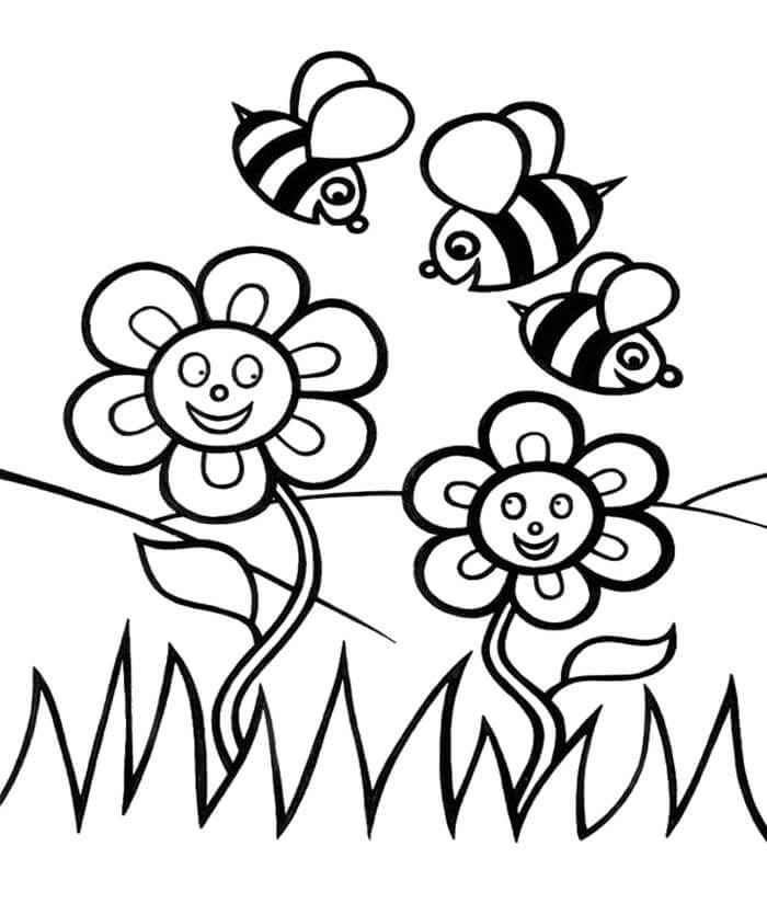 Bumblebees Coloring Page