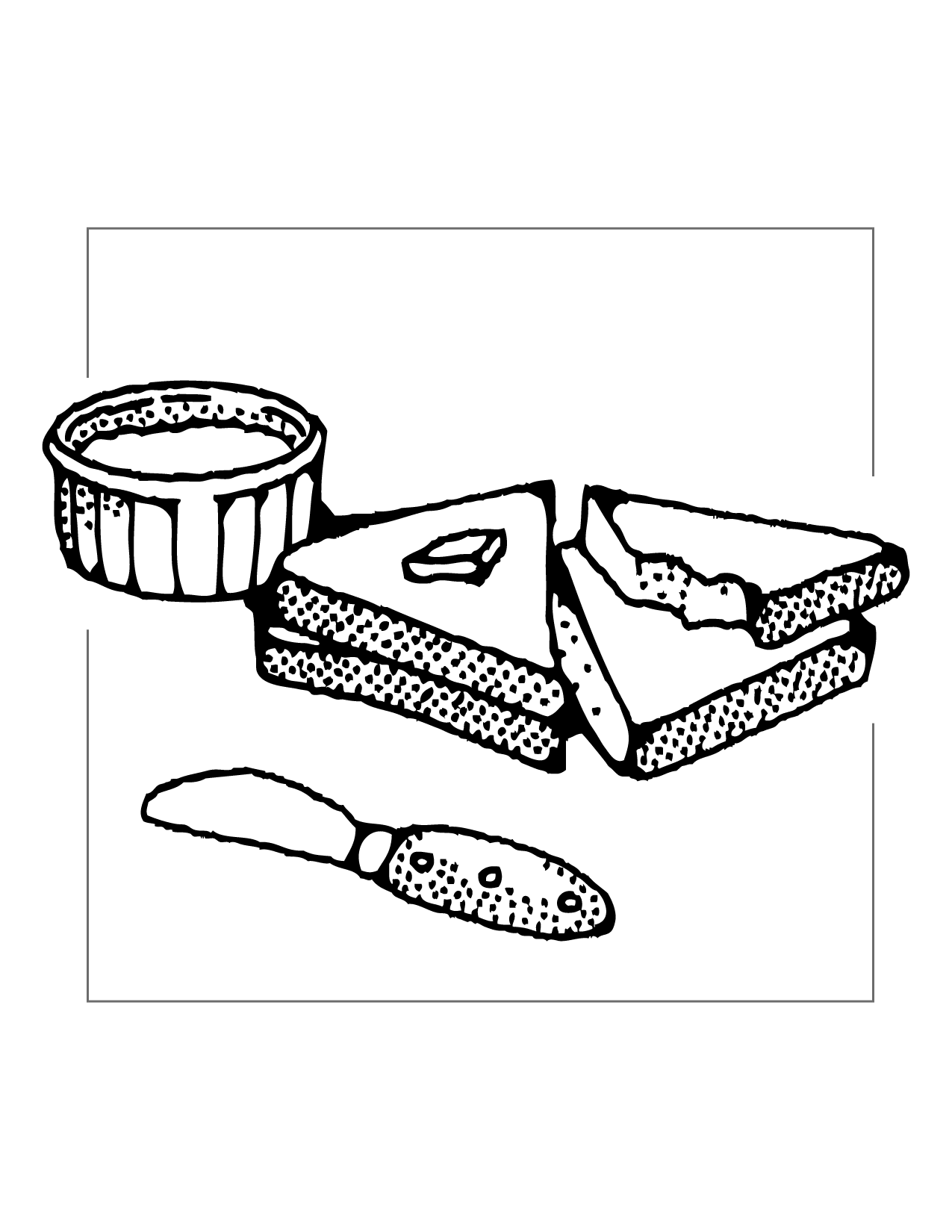 Buttered Toast Coloring Page