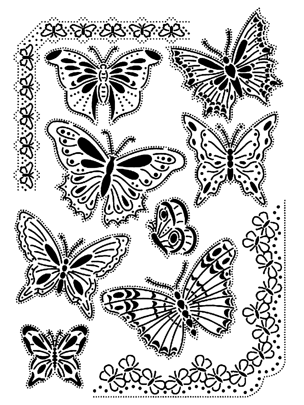 Butterflies - Insect Coloring Page