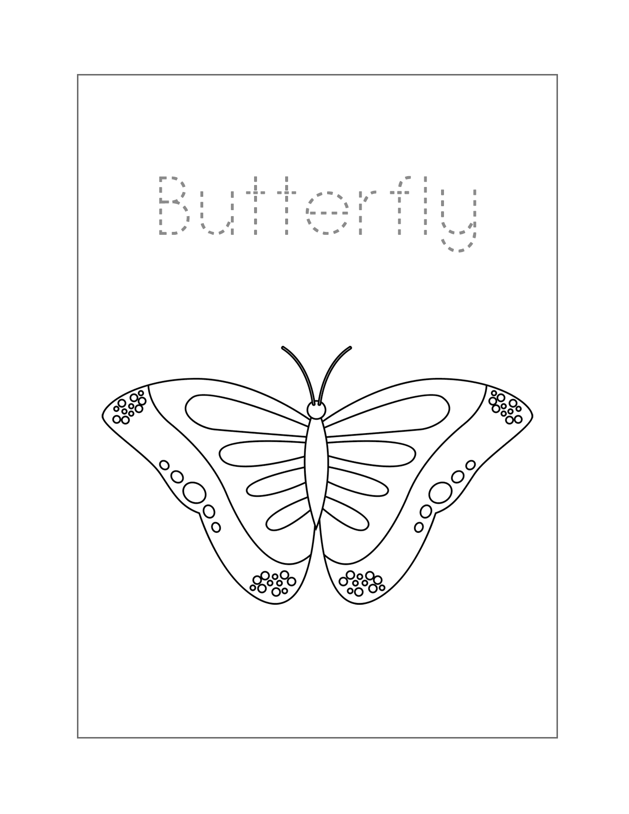 Butterfly Spelling Coloring Sheet