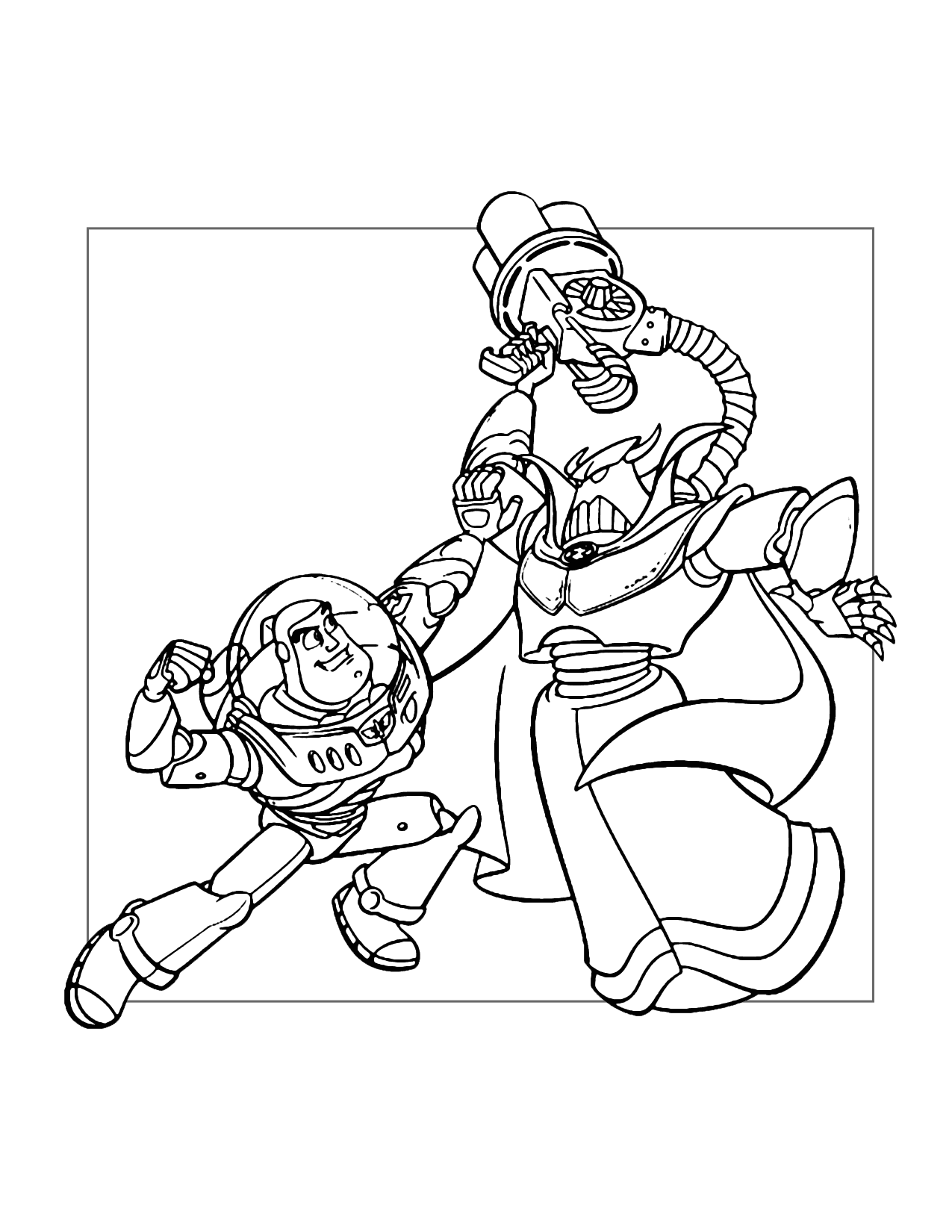 Buzz Fighting Zurg Coloring Page