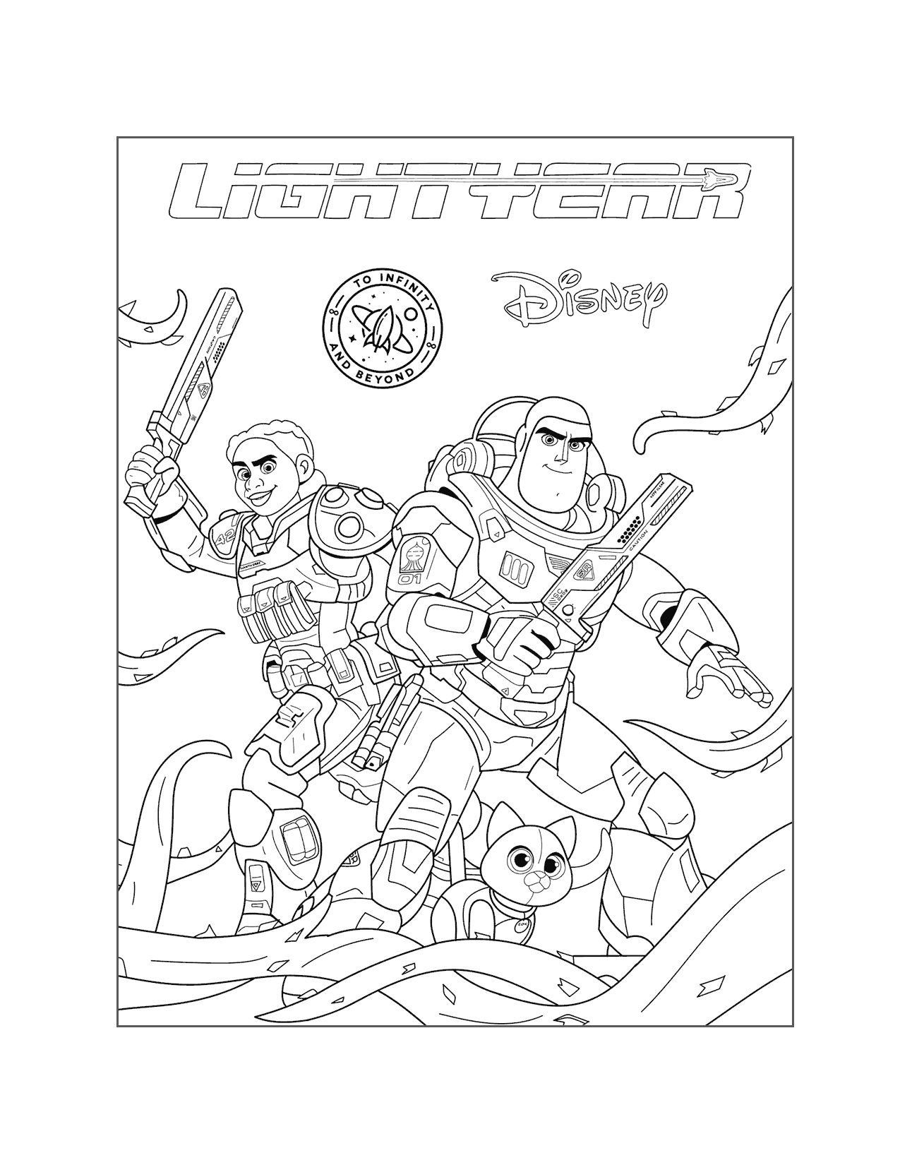 Buzz Izzy And Sox Lightyear Coloring Page