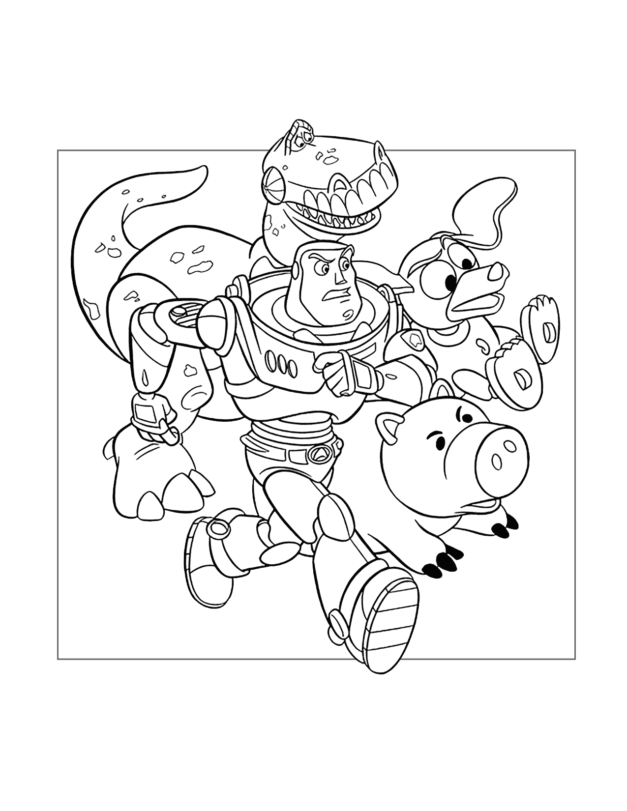 Buzz Leads The Gang Coloring Page