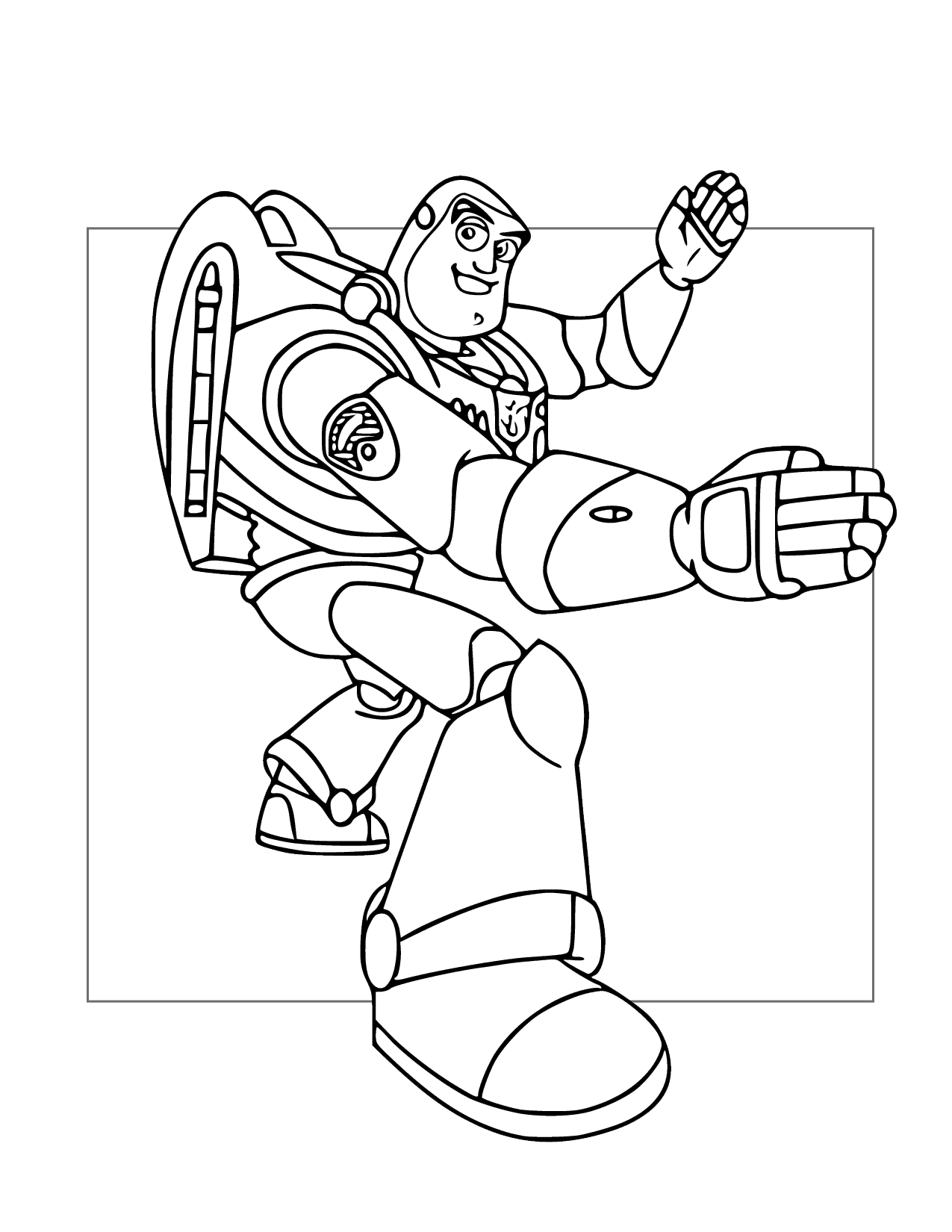 Buzz Lightyear Chopping Action Coloring Page