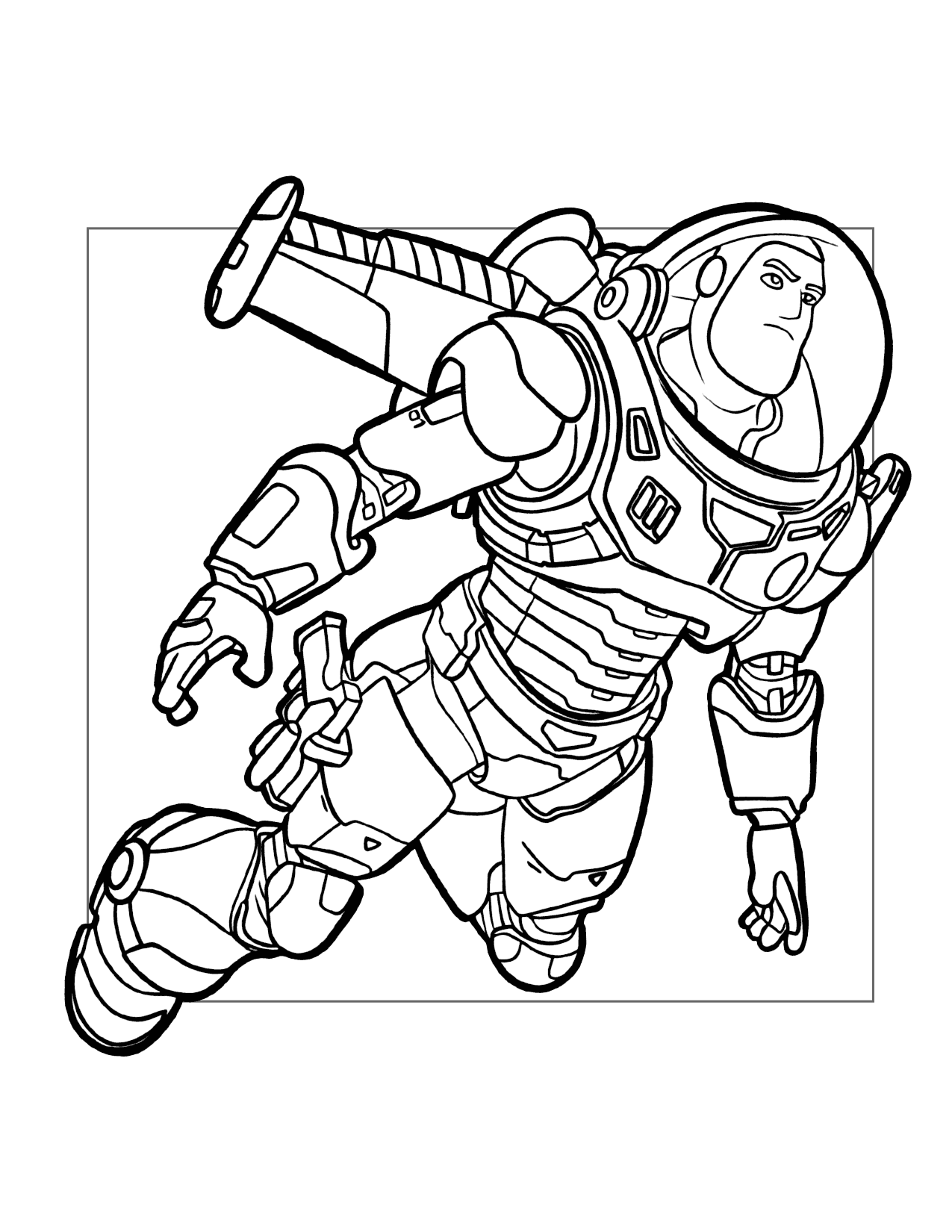 Buzz Lightyear Flies In The Movie Coloring Page