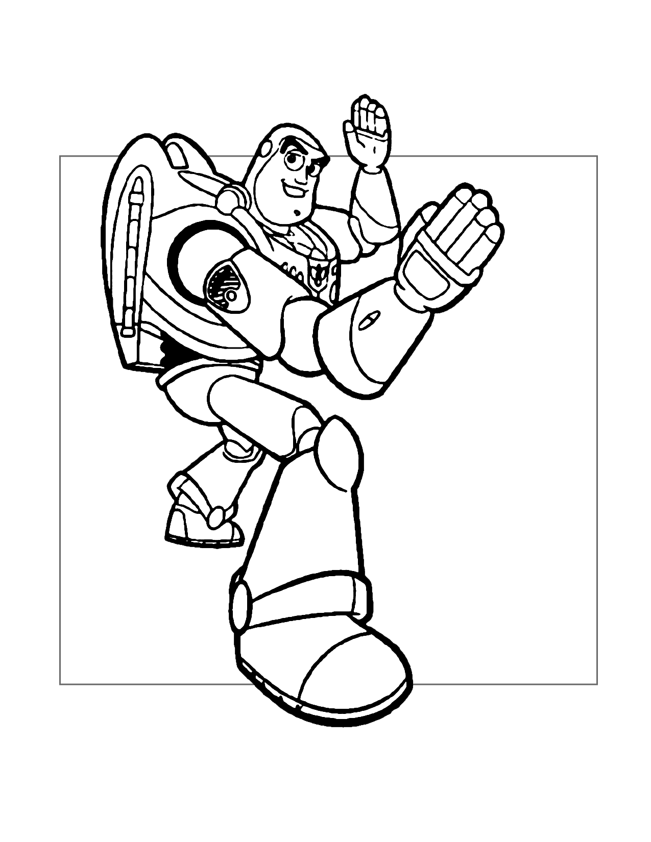 Buzz Lightyear Karate Coloring Page