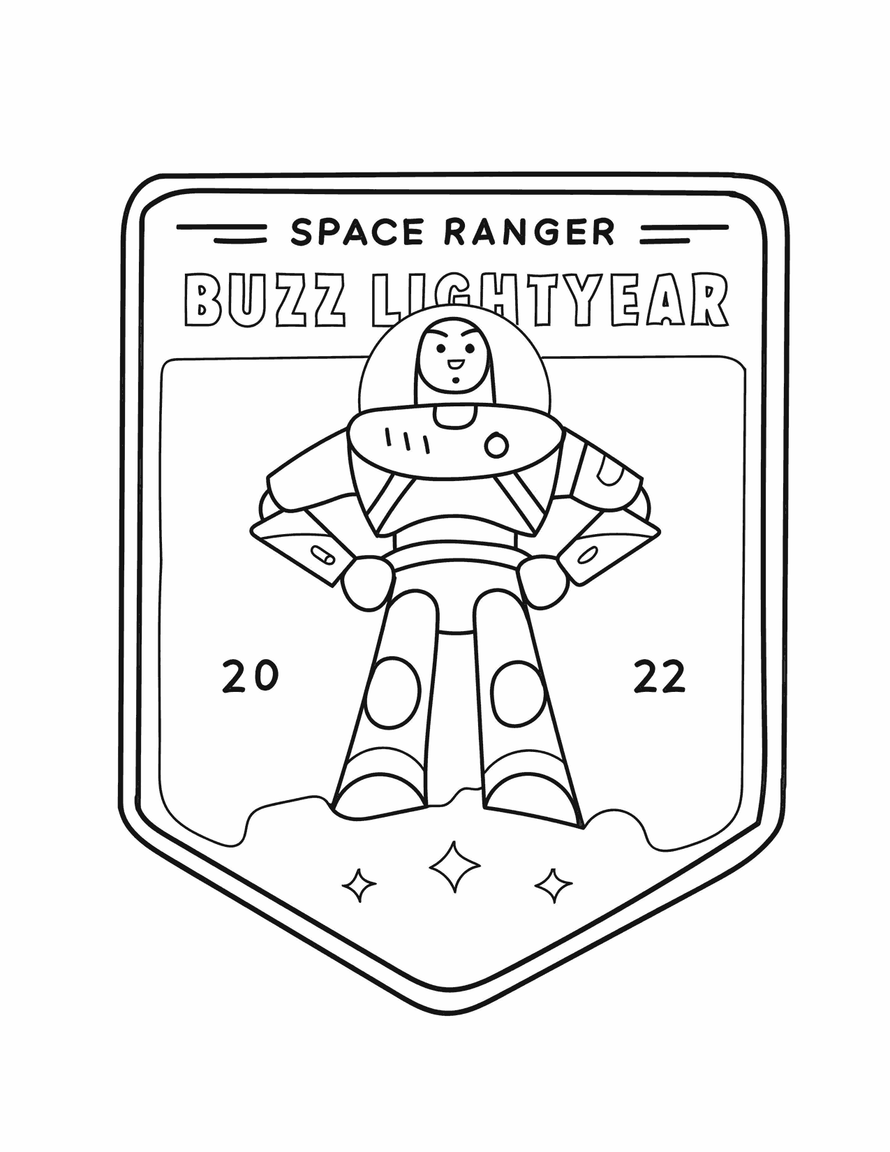 Buzz Lightyear Patch Coloring Page